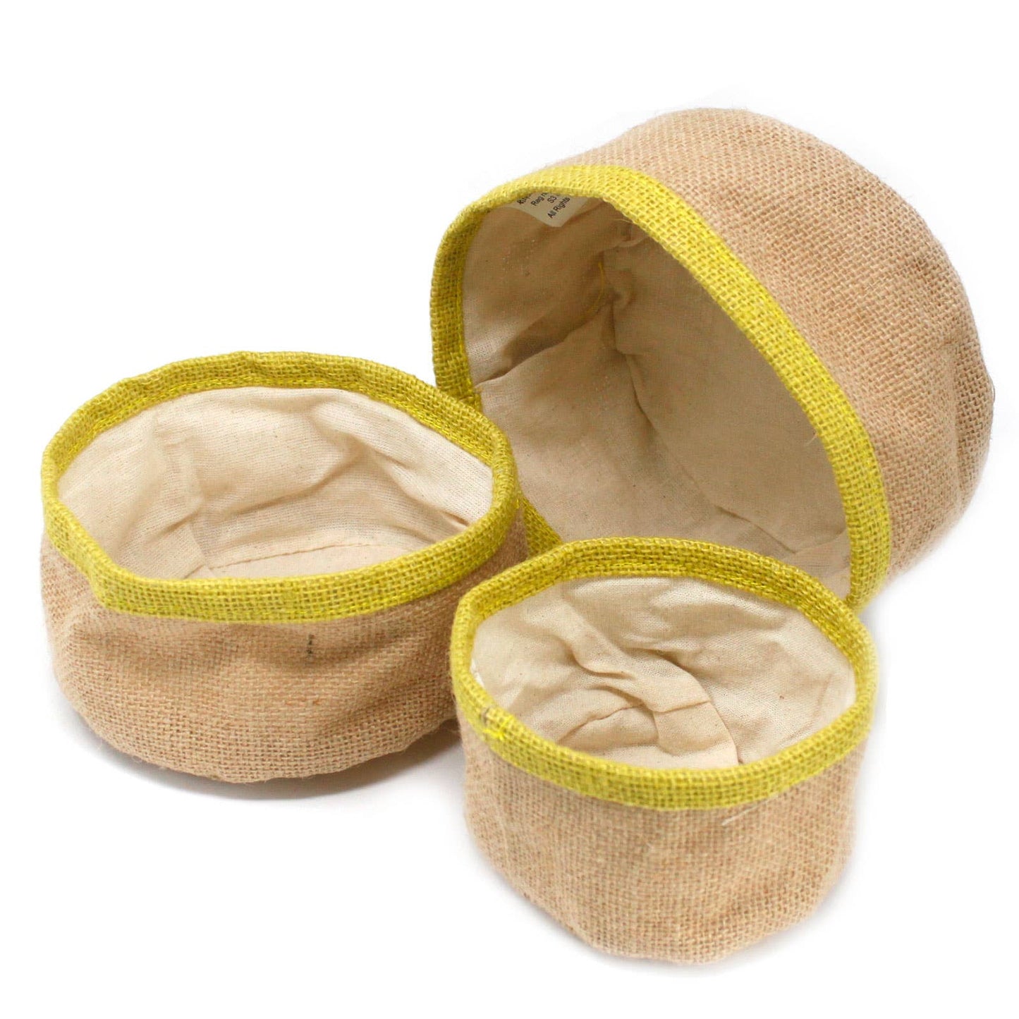 NATJB-04 - Set of 3 Natural Jute Baskets - Olive