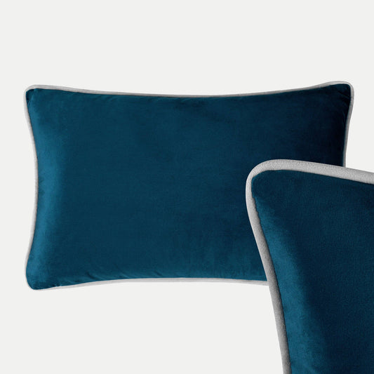 Navy Blue Rectangle Velvet Cushion 50x30cm 20x12"