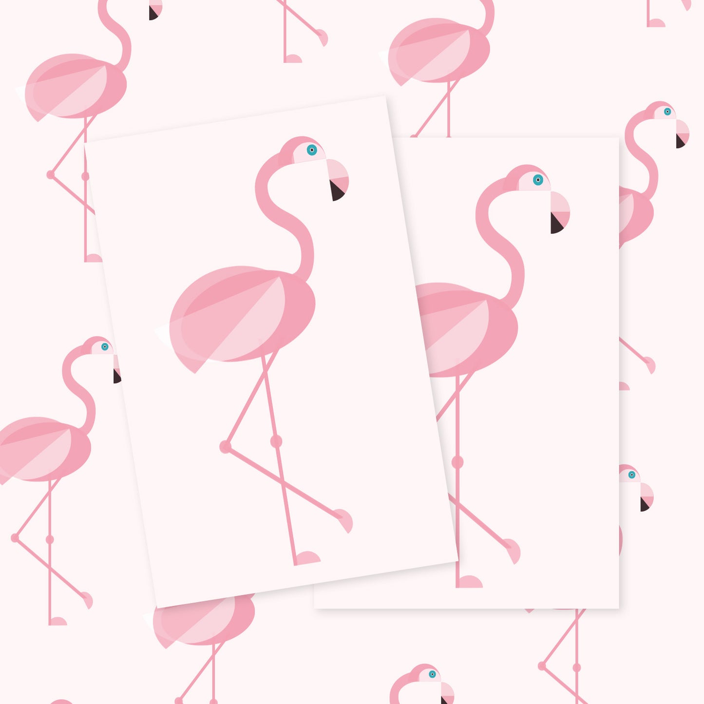 Flamingo Wrapping Paper and Tags Set